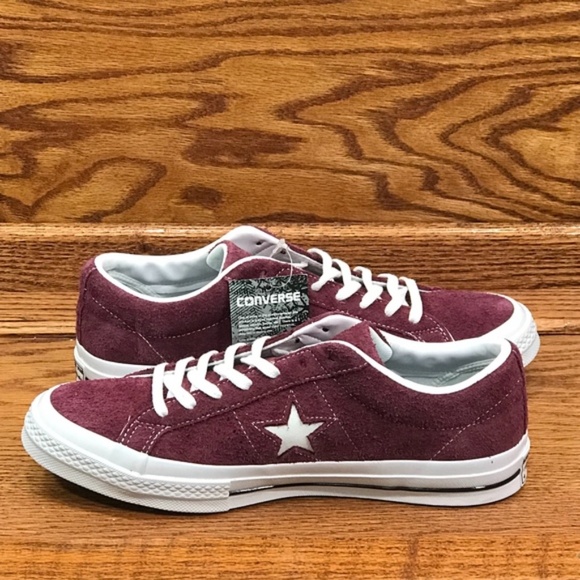 Converse One Star Ox Deep‎ Bordeaux White Shoes - Picture 2 of 8
